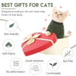 Sticky Cat Clothes Stretchy, Sphynx Hairless Sweater & Pajamas for Cats only, Soft Cat Onesie for Cats After Surgery Female Male & Hair Loss Prevention, Green XS - Image 3