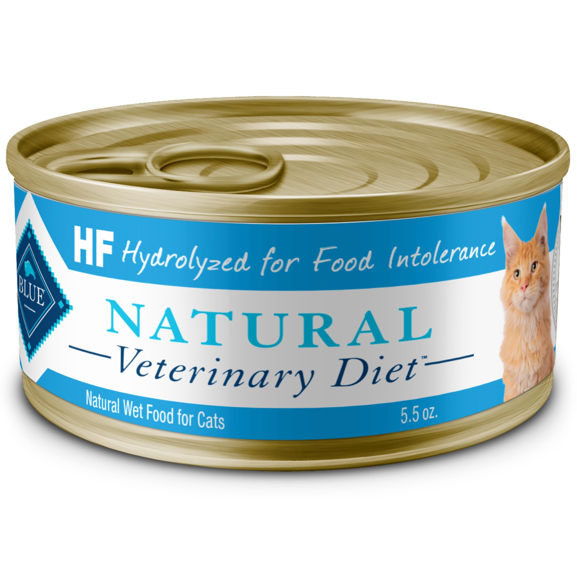 Blue Buffalo Natural Veterinary Diet HF Hydrolyzed for Food Intolerance Wet Cat Food, Veterinarian's Prescription Required, Salmon, 5.5-oz. Cans (24 Count)