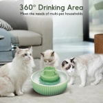 Lawfery Ceramic Cat Water Fountain, 2.1L/71oz Cat Fountain with 3 Carbon Filters and 2 Water Pumps, Cupcake Pet Water Fountain for Cats and Dogs (Green) - Image 4