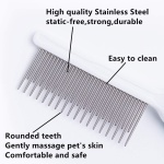 Pet Comb, Long and Short Teeth Comb for Dogs & Cats, Pet Hair Comb for Home Grooming Kit, Removes Knots, Mats and Tangles - Image 5