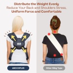 AnccoPlus Dog Carrier for Small Dogs, Front Facing Dog Carrier Sling, Hands Free Cat Sling, Size Adjustable, Reducing Back Pain, Soft Cotton, Premium Dog Sling Carrier (Regular, Charcoal Black) - Image 3