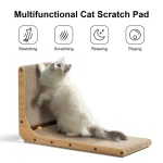 FUKUMARU Cat Scratcher, 26.8 Inch L Shape Cat Scratch Pad Wall Mounted, Cat Scratching Cardboard with Ball Toy for Indoor Cats, Large Size - Image 8