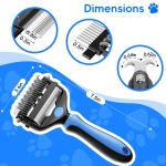 AXEFUN Dog Brush for Shedding, 3-in-1 Pet Deshedding Tool – Grooming Brush for Dogs & Cats with Undercoat Rake & Dematting Comb (Blue) - Image 3