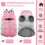 AOFITEE Dog Coat, Warm Dog Winter Coat for Small Dogs, Reflective Turtleneck Dogs Jacket with Harness Built in, Waterproof Windproof Pet Fleece Vest Snow Jacket for Cold Weather, Pink S - Image 8
