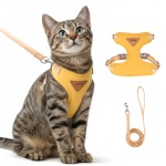 Escape-Proof Cat Harness and Leash Set - Adjustable and Comfortable - Ideal for Walking Cat Outdoors - Fits Small Dogs, Kittens, Medium, and Large Cats (Yellow, S)