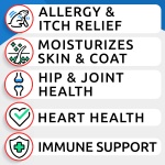 BARK&SPARK Omega 3 for Dogs - 180 Fish Oil Treats for Dog Shedding, Skin Allergy Chews, Itch Relief, Hot Spots Treatment - Joint Health - Skin and Coat Supplement - EPA & DHA Fatty Acids - Salmon Oil - Image 2