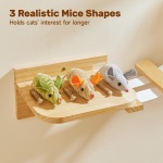 Potaroma Cat Toys: 3pcs Squeak Mice Interactive Catnip Silvervine Animals for Indoor Kittens - Dental Matatabi Cat Nip & Chew Exercise Toy for All Breeds & Species - Image 2