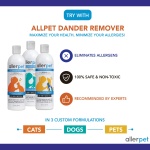 Allerpet Multi-Pet Dander Remover w/Free Grooming Glove - Best Pet Dander Remover for Allergens - for Dog/Cat Dry Skin Treatment - Made in USA - (12oz) - Image 3