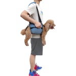 COODEO Dog Carry Sling, Emergency Backpack Pet Legs Support & Rehabilitation Dog Lift Harness for Nail Trimming, Dog Carrier for Senior Dogs Joint Injuries, Arthritis, Up and Down Stairs (M, Blue)