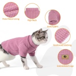 KOOLTAIL Cat Sweater for Sphynx - Soft Fleece Sweaters for Cats Only, Elastic Pet Clothes with Sleeves, Thick Winter Warm Cold Weather Apparel for Hairless Cat, Puppy Pajamas for Small Dogs, Pink M - Image 4