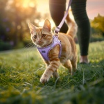 Rttochfy Cat Harness and Leash Set, Escape Proof Kitten Harness, Soft and Breathable Vest with Reflective Strip, Easy to Wear for Cats Walking and Traveling (Pink, S) - Image 2