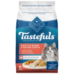 Blue Buffalo Tastefuls Adult Dry Cat Food for Weight Management & Hairball Control, Made in The USA with Natural Ingredients, Chicken Recipe, 7-lb Bag