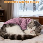 KOOLTAIL Cat Sweater for Sphynx - Soft Fleece Sweaters for Cats Only, Elastic Pet Clothes with Sleeves, Thick Winter Warm Cold Weather Apparel for Hairless Cat, Puppy Pajamas for Small Dogs, Pink M - Image 3