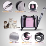 Pet Carrier Airline Approved on Wheels - Two Sided Expandable Cat Soft Carrier for Puppy and Cats Under 26lbs, Rolling Cat Carrier for Airplane, Camping, Outdoor - Image 8
