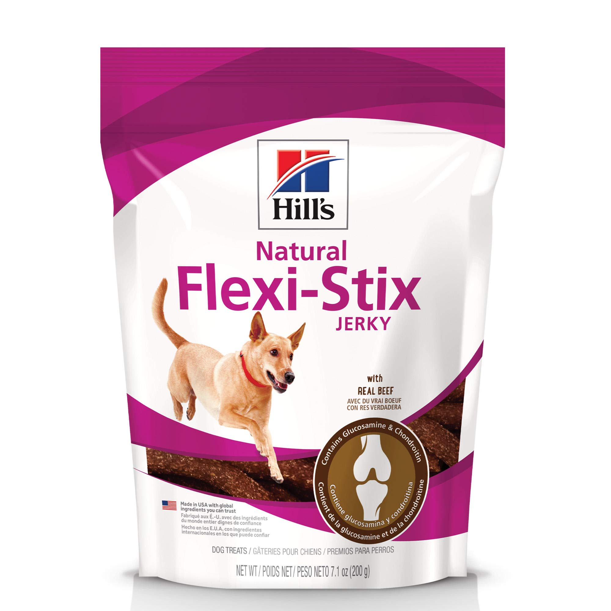 Hill's Natural Flexi-Stix Jerky, All Life Stages, Great Taste, Dog Treats, Beef, 7.1 oz Bag