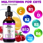 Cat Multivitamin,15 in 1 Cat Vitamins Liquid Drops Supplements for Heart Health, Bones, Joint, Skin & Coat, Bladder, Immune System Support 60ml - Image 7