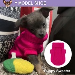 2 Pieces Dog Sweater for Small Dogs Chihuahua Clothes Spring Winter Cute Knitwear Turtleneck Thick Warm Clothes for Yorkie Cat Extra Small Dog Clothes (XX-Small) - Image 5