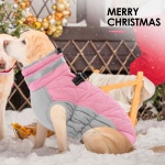 AOFITEE Dog Coat, Warm Dog Winter Coat for Small Dogs, Reflective Turtleneck Dogs Jacket with Harness Built in, Waterproof Windproof Pet Fleece Vest Snow Jacket for Cold Weather, Pink S - Image 2