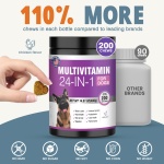 24-in-1 Dog Vitamins and Supplements 200 Ct Dogs Multivitamin Chewable Contain Chondroitin Probiotics Omega-3 Glucosamine for Dogs Skin Coat Heart Joint Gut Liver Brain Eyes Immune Support - Chicken - Image 4