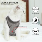 TORJOY Kitten Onesies,Cat Recovery Suit for Abdominal Wounds or Skin Diseases,After Surgery Wear Anti Licking Wounds,Breathable E-Collar Alternative for Cat Grey S - Image 3