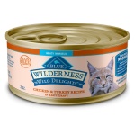 Blue Buffalo Wilderness Wild Delights Meaty Morsels Wet Cat Food, High-Protein & Grain-Free, Made with Natural Ingredients, Chicken & Turkey Recipe in Tasty Gravy, 3-oz. Cans (24 Count)