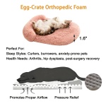 Doimier Calming Dog Beds for Medium Large Dogs, Orthopedic Cushion Plush Dogs Lounge Couch Sofa with Washable Removable Cover, Anti-Anxiety Soft Faux Fur Fits up to 40 lbs Pets (Oval, Blush 32"x24") - Image 5