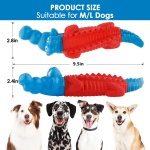 petizer Dog Toys for Aggressive Chewers, Dog Teething Chew Toy, Tough Rubber Nylon Chew Toy,IndestructibleToy for Medium & Large Breeds,Red and Blue Alligator - Image 2