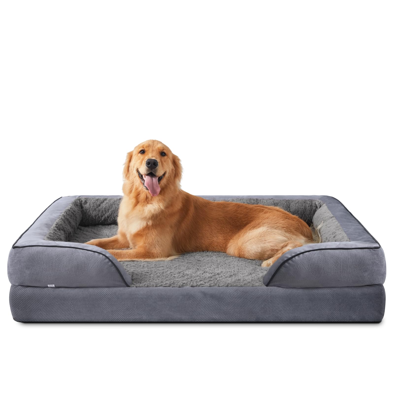 71SD7nOJNTL INVENHO Orthopedic Dog Beds Large Sized, XL Washable Dog Sofa with Egg-Crate Foam, Waterproof Lining and Non-Skid Bottom - Image 1