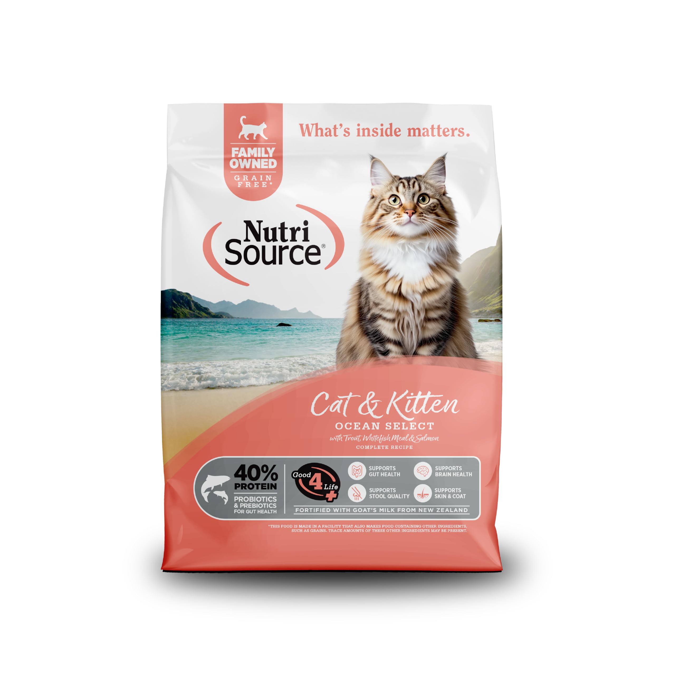 71+T7wl0gHL NutriSource Grain Free Cat & Kitten Ocean Select, 12LB (Pack of 1) - Image 1