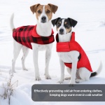 ASENKU Dog Winter Coat, Fleece Doggie Jacket Plaid Reversible Vest Waterproof Windproof Cold Weather Clothes for Small Medium Large Dogs(Red, M) - Image 5