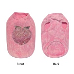 Washed Cotton Pet Vest with Rhinestone Fruit Designs, Soft & Stylish Small Dog Cat Vest for Spring Summer, Breathable & Shiny (Pink-Peach, Small) - Image 5
