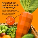 MewaJump Dog Squeaky Chew Toys for Aggressive Chewers, Rubber Carrot Dog Toys for Training and Cleaning, Durable Interactive Tough Dog Toy for Puppy Medium Dogs - Image 3