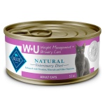 Blue Buffalo Natural Veterinary Diet W+U Weight Management + Urinary Care Wet Cat Food, Veterinarian's Prescription Required, Chicken, 5.5-oz. Cans (24 Count)