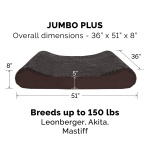 Furhaven Orthopedic Dog Bed for Large Dogs w/ Removable Washable Cover, For Dogs Up to 150 lbs - Ultra Plush Faux Fur & Suede Luxe Lounger Contour Mattress - Chocolate, Jumbo Plus/XXL - Image 10