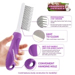 GENPEPADO Grooming Comb for Dogs and Cats with Matted Hair, Detangling Pet Comb with Long and Short Stainless Steel Metal Fine Teeth for Removing Mats, Tangles, Knots & Loose Fur from The Undercoat - Image 7
