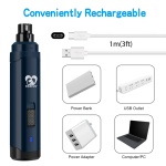 Casfuy Dog Nail Grinder Upgraded - Professional 2-Speed Electric Rechargeable Pet Nail Trimmer Painless Paws Grooming & Smoothing for Small Medium Large Dogs & Cats(Dark Blue) - Image 4