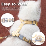 Escape-Proof Cat Harness and Leash Set - Adjustable and Comfortable - Ideal for Walking Cat Outdoors - Fits Small Dogs, Kittens, Medium, and Large Cats (Yellow, S) - Image 4