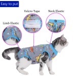 kzrfojy Cat Surgery Recovery Suit Professional for Surgical Abdominal Wound Or Skin Diseases E-Collar Alternative for Cats After Surgery Wear Pajama Suit (Gray, Medium) - Image 6
