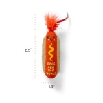 Catstages Hotdog Kicker Toy with Catnip and Dental Mesh, Hot Dog Shape, Plush and Feather Cat Toy for Kicking, Tossing, and Teeth Cleaning, Brown - Image 2