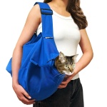 Amkune Cat Carrier Pouch, Bonding Care & Stress-Free Calm, Soft Cat Carrier Bag for Adult Cats 10–20 lbs, Restraint Bag for Vet Visits, Grooming & Everyday Care – Klein Blue