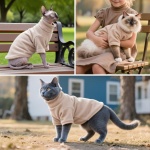 Idepet Sphynx Cat Warm Turtleneck Sweater Hairless Cats Shirt Pullover Kitten T-Shirts Thick Soft Fleece Clothes Cute Outfit Coat Pajamas for Cats and Puppy (Pink, Medium) - Image 2