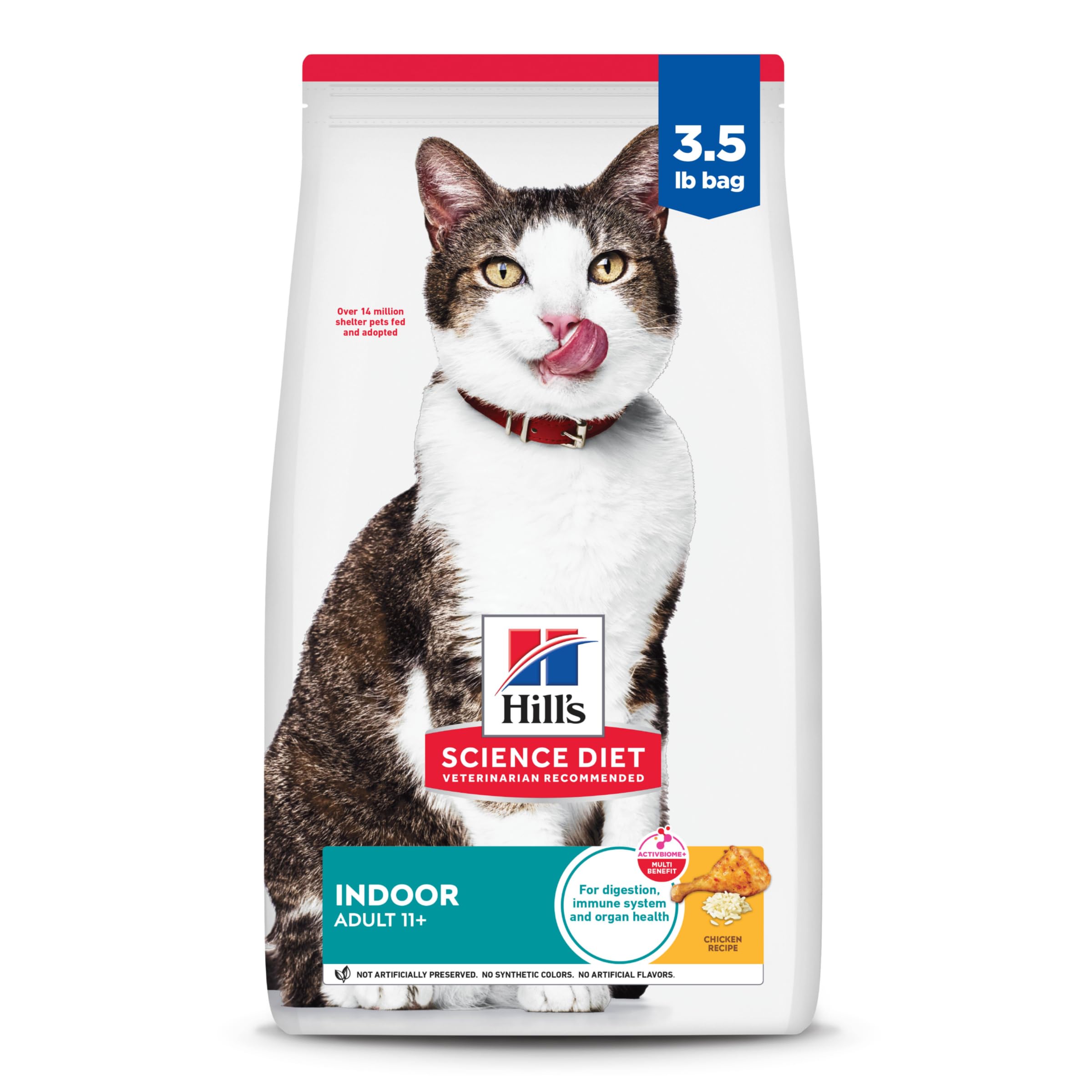 Hill's Science Diet Indoor, Senior Adult 11+, Easy Litter Box Cleanup, Dry Cat Food, Chicken Recipe, 3.5 lb Bag