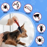 2Pcs Flea Comb for Dogs Cats, Upgrade Multifunctional Pet Comb Pet Hair Removal Flea Comb, Fine Tooth Stainless Cleaning Massage Brush for Dog Cat (Blue) - Image 4