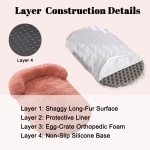 Doimier Calming Dog Beds for Medium Large Dogs, Orthopedic Cushion Plush Dogs Lounge Couch Sofa with Washable Removable Cover, Anti-Anxiety Soft Faux Fur Fits up to 40 lbs Pets (Oval, Blush 32"x24") - Image 4