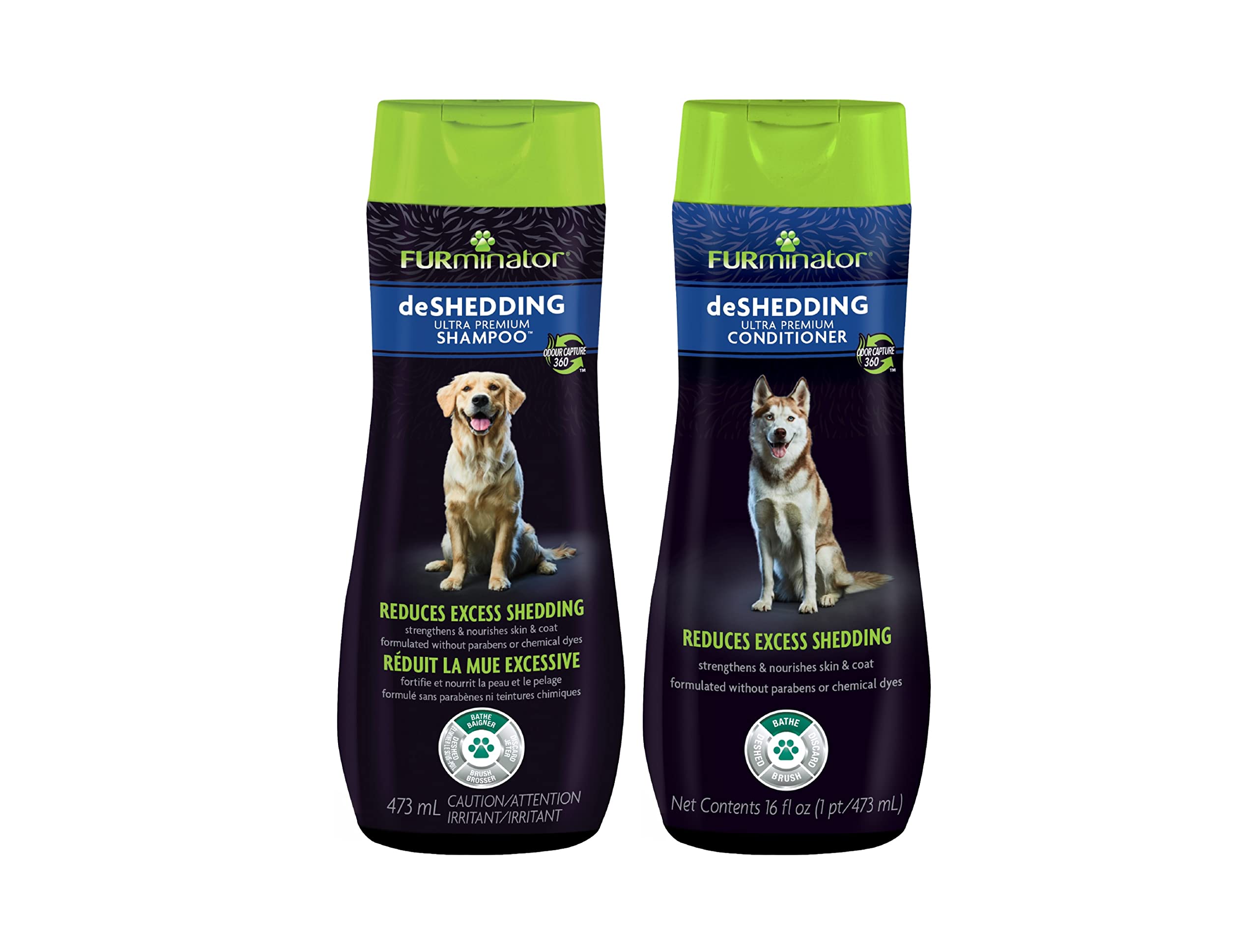 Furminator® Deshedding Ultra Premium Shampoo & Conditioner Bundle. 16oz.