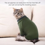 Sticky Cat Clothes Stretchy, Sphynx Hairless Sweater & Pajamas for Cats only, Soft Cat Onesie for Cats After Surgery Female Male & Hair Loss Prevention, Green XS - Image 2