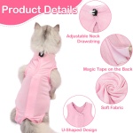 Cat Recovery Suit for Abdominal Wounds or Skin Diseases, Cat Onesie for Cats After Surgery Female Kitten Recovery Suit, Breathable E-Collar Alternative for Cats After Spay Anti Licking Wounds - Image 5