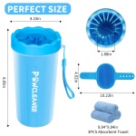 Professional 7 in 1 Dog Paw Cleaner for Dogs & Cats - Includes 1 Portable Paw Washer, 1 Bath Brush, 2 Dog Toothbrushes and 3 Absorbent Towels Note: Fits Paws 2.5 to 3.5 Inches Wide (Large, Blue) - Image 4