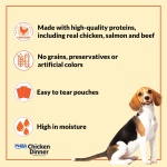 INABA Chicken Dinner for Dogs, Soft Pate Wet Dog Food, Complete & Balanced, 2.4 oz. Pouch, 15 Pouches, Cheese & Salmon Variety - Image 6