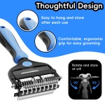 AXEFUN Dog Brush for Shedding, 3-in-1 Pet Deshedding Tool – Grooming Brush for Dogs & Cats with Undercoat Rake & Dematting Comb (Blue) - Image 5
